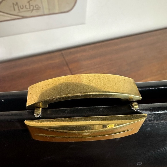 Vintage 1950’s Mid Century Calfskin Leather Made in France Wrist Purse Handbag - Picture 5 of 12